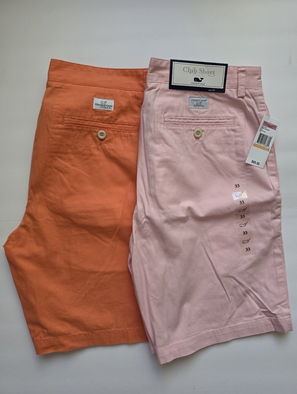 2 Pairs Vineyard Vines Club Shorts Size 33 - Picture 1 of 4